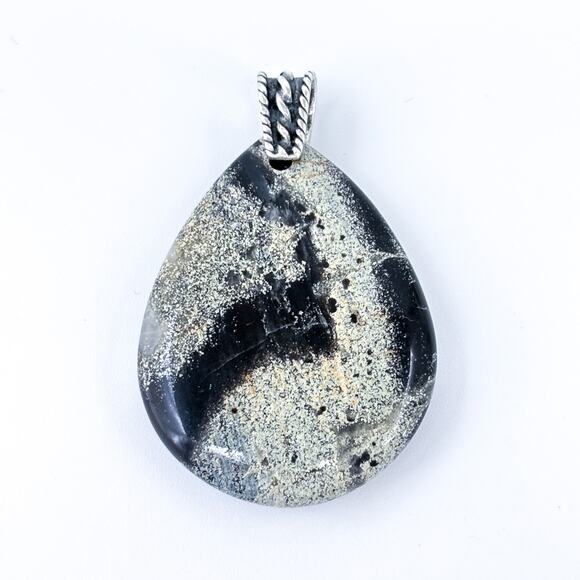 Vintage Sterling Silver 925 Apache Gold Teardrop Pendant | Gemstone - Picture 4 of 6